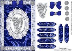 Celtic Harp, Satin 'n Lace A5 Step by Step Card Front
