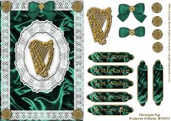 Celtic Harp, Satin 'n Lace 2 A5 Step by Step Card Front