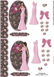 Posers in Pink - A6 Card Topper & Decoupage