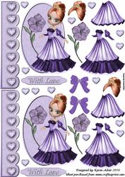 The Purple Princess A6 Card Toppers with Decoupage