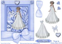 The Butterfly Bride A5 Card Front with Decoupage