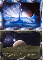 Space Scenes - Framed Backgrounds/card Fronts 2