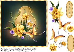 Dancing Daffodils - Square Card Front with Step-by-Step