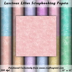 Luscious Lilies Scrapbooking Paper Set
