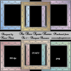 Art Deco Square Frames Set 2