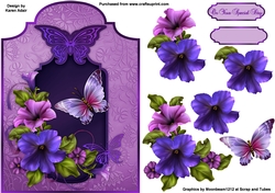 Petunia Perfection - Shaped Card Front with Step-by-Step