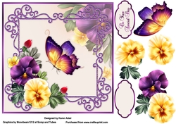 Pansy Delight - Card Front with Step-by-Step