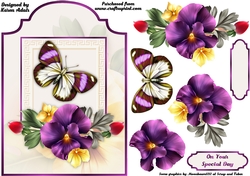 Pansyful Passion - Shaped Card Front with Step-by-Step