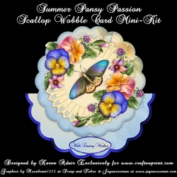 Summer Pansy Passion - Scallop Wobble Card Mini-Kit