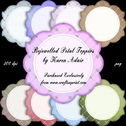 Bejewelled Petal Shaped Toppers