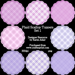 Plaid Scallop Edge Toppers - Set 1