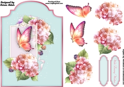 Happy Hydrangea - Shaped Card Front with Step-by-Step