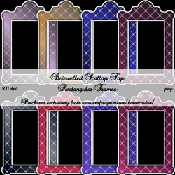 Bejewelled Scallop Top Rectangular Frames