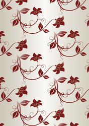 Elegant Floral in Red and Cream