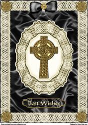 Celtic Cross, Satin 'n Lace A4 Card Front