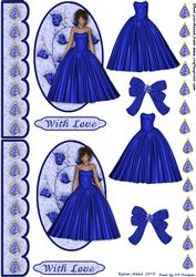 Sapphire in Satin - A6 Card Topper and Decoupage