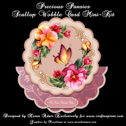 Precious Pansies - Scallop Wobble Card Mini-Kit