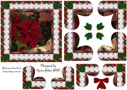 Christmas Poinsettia Heart Shaped Quadro Corner Stacker