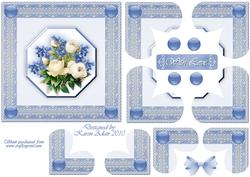 Roses, Violets 'n Lace Heart Shaped Quadro Corner Stacker