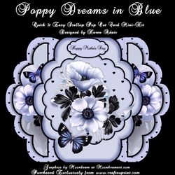 Poppy Dreams in Blue - Quick & Easy Pop-out Card Mini-Kit