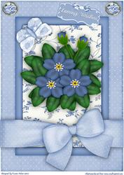 Blue Flowers A4 Card Front
