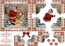 Jolly Santa & Friends Get Ready Heart Shaped Quadro Corner S
