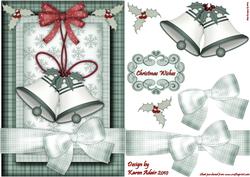 Christmas Bells 4 - A5 Card Front with Step by Step