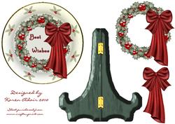 Christmas Wreath Plate Card & Stand