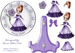 The Purple Princess Plate Card and Stand