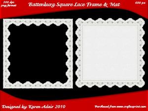 Battenburg Square Lace Frame and Mat