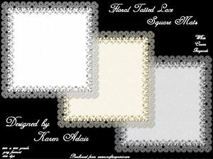 Tatted Floral Lace Square Mats