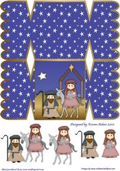 Nativity Cracker Shaped Card