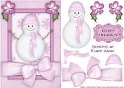 Christmas Snowlady A5 Card Front with Step by Step
