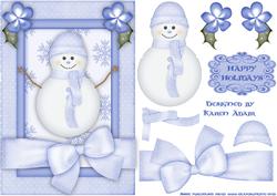 Christmas Snowman A5 Card Front with Step by Step