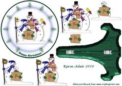 The Snowman Choir Plate Card and Stand