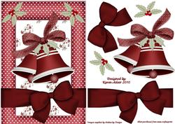 Scarlet Christmas Bells A5 Card Front with Step by Step