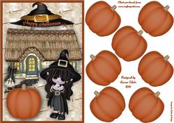 3D Pumpkin & Halloween Card Front