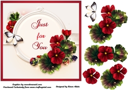 Geranium Glory - Square Card Front with Step-by-Step