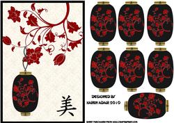 3D Japanese Lantern 2 Embellishment and Card Front