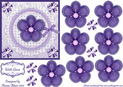 3D Purple Pansy Embellishment & Card Front