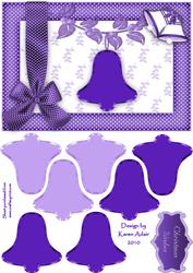 3D Purple Bell Embellishment and Card Front