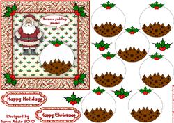3D Christmas Pudding Embellishment and Card Front
