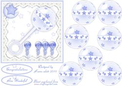 3D Baby Boy Rattle Embellishment and Card Front