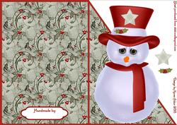 Cute Snowman Cut and Fold Card