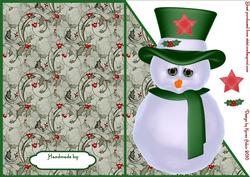 Cute Snowman 2 Cut and Fold Card