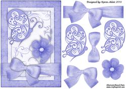 Butterflies 'n Blooms A5 Card Front with Step by Step