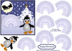 3D Christmas Igloo Embellishment and Card Front