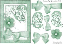 Butterflies 'n Blooms - Greena5 Card Front with Step by Step