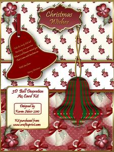 3D Bell Tree Decoration A4 Card Kit