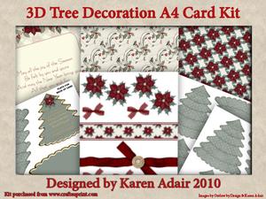 3D Tree Decoration A4 Card Kit